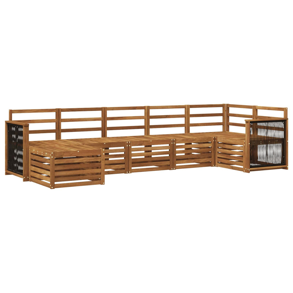 Ensemble de canapé d'angle 6 pcs naturel bois d'acacia massif