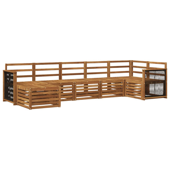 Ensemble de canapé d'angle 6 pcs naturel bois d'acacia massif