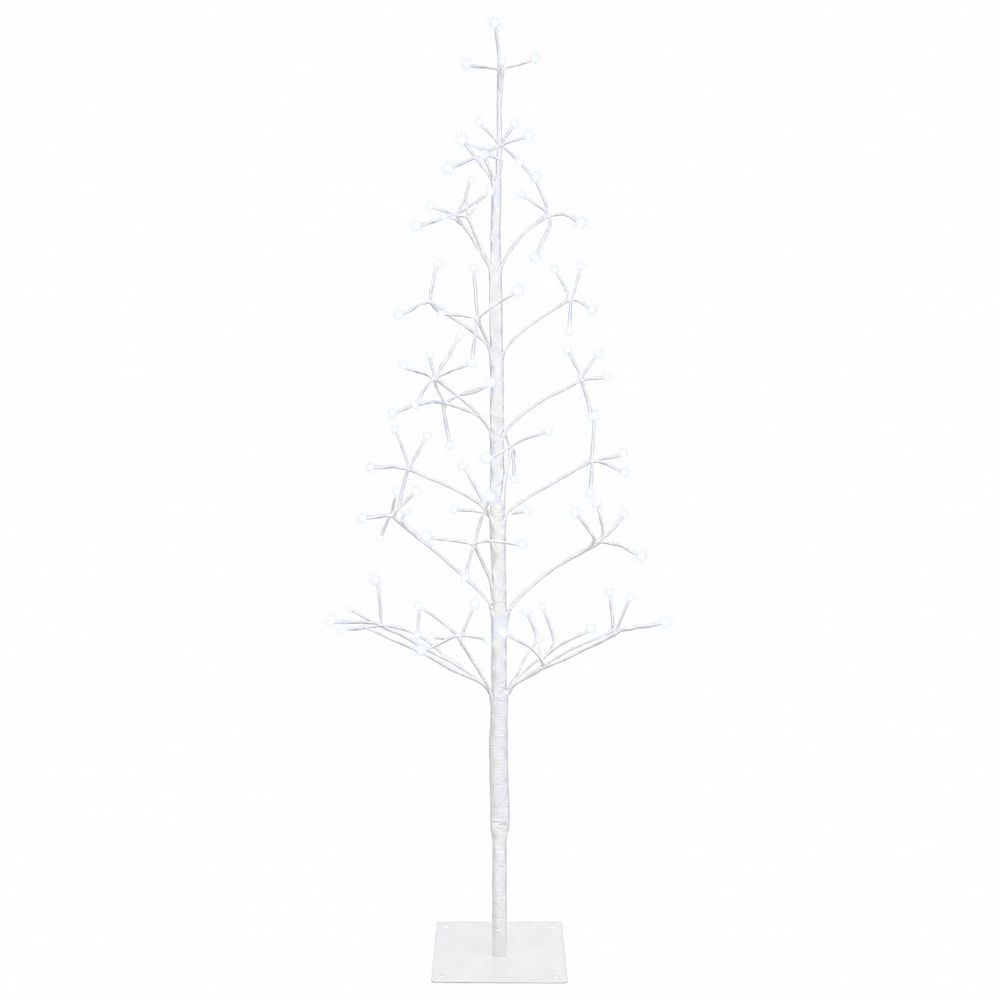 Sapin de noël lumineux led blanc 18 x 18 x 120 cm acier 140 led