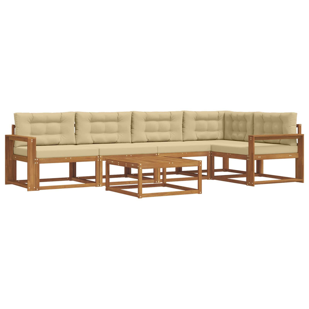 Ensemble de canapés d'extérieur 6 pcs naturel et beige