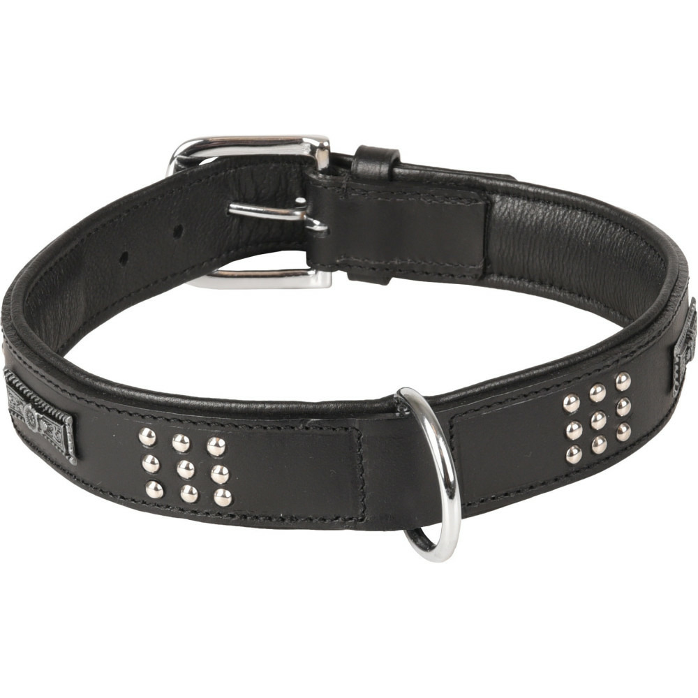 Collier cuir sedona noir taille xl 47-55 cm pour chien.