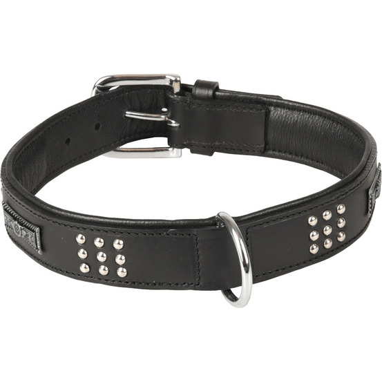 Collier cuir sedona noir taille xl 47-55 cm pour chien.