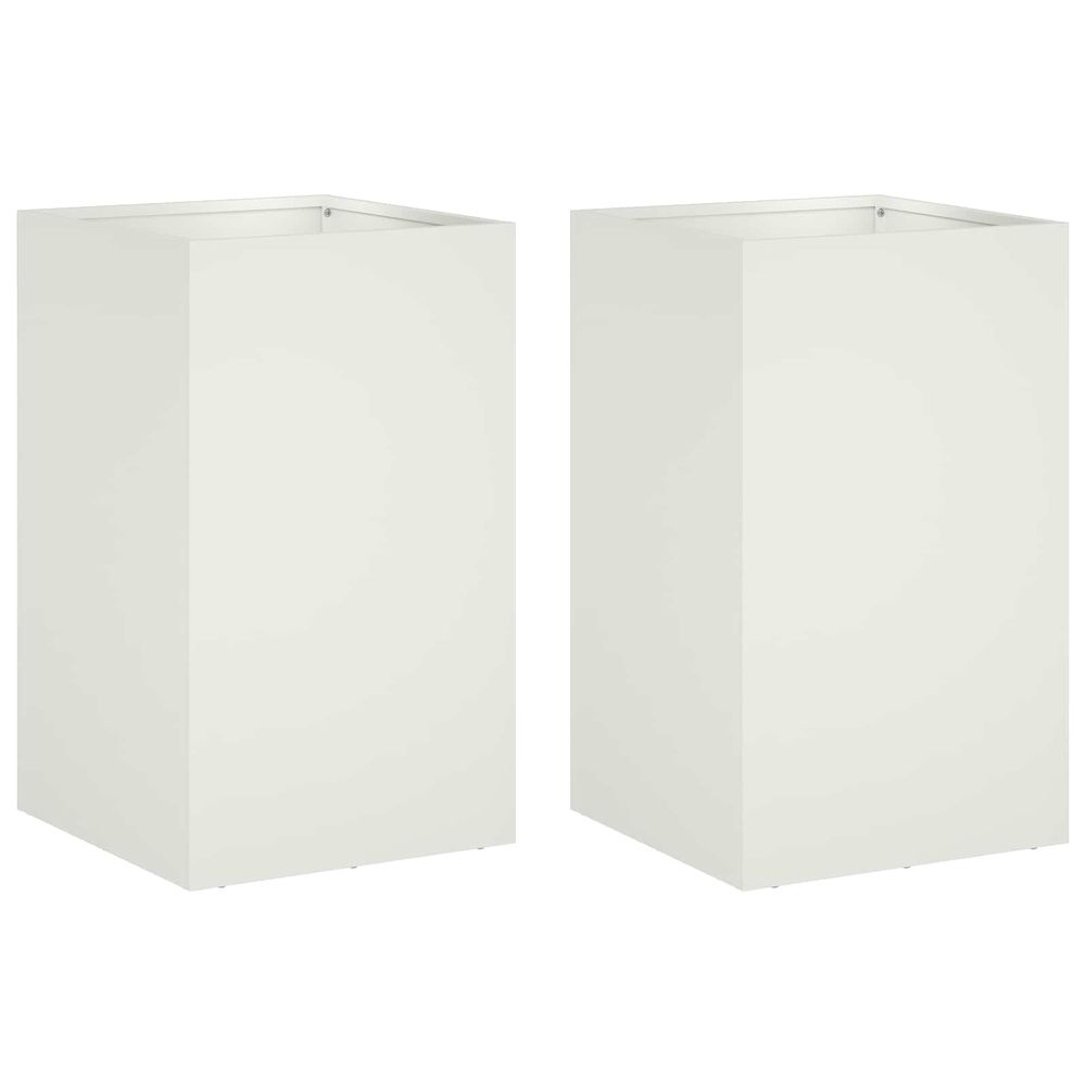 Cache-pot de jardin 2 pc blanc 40 x 40 x 50 cm