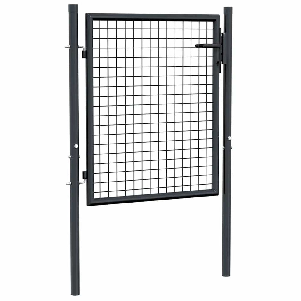 Portail de jardin grillagé en acier galvanisé gris 100 x 75 cm