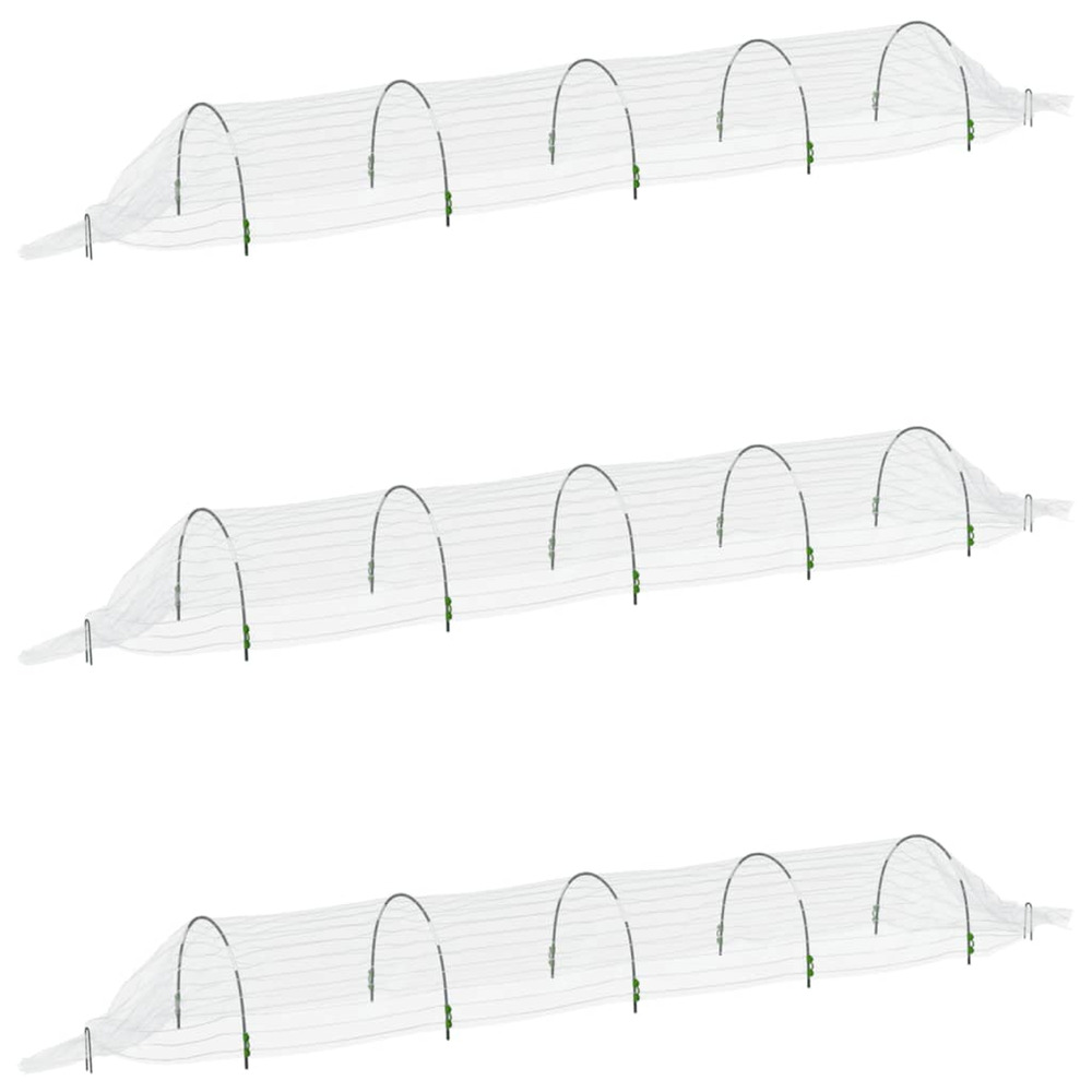 Tunnels en filet 3 pcs 1,5x5 m fibre de verre et pp