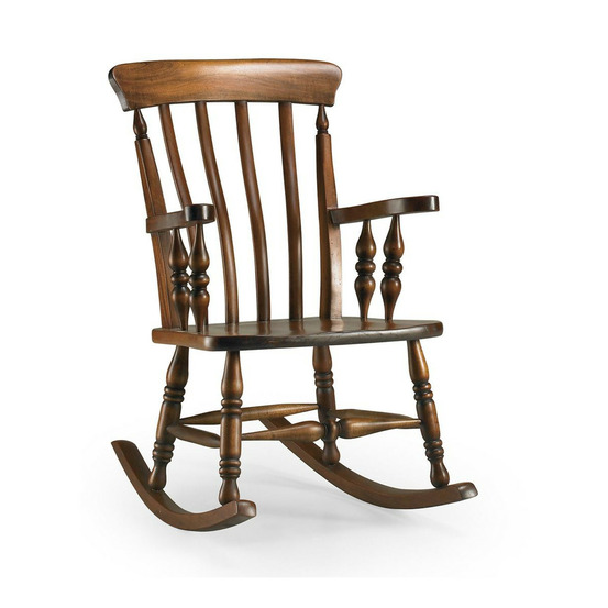 Rocking chair bois marron - helvinia décoration d'autrefois