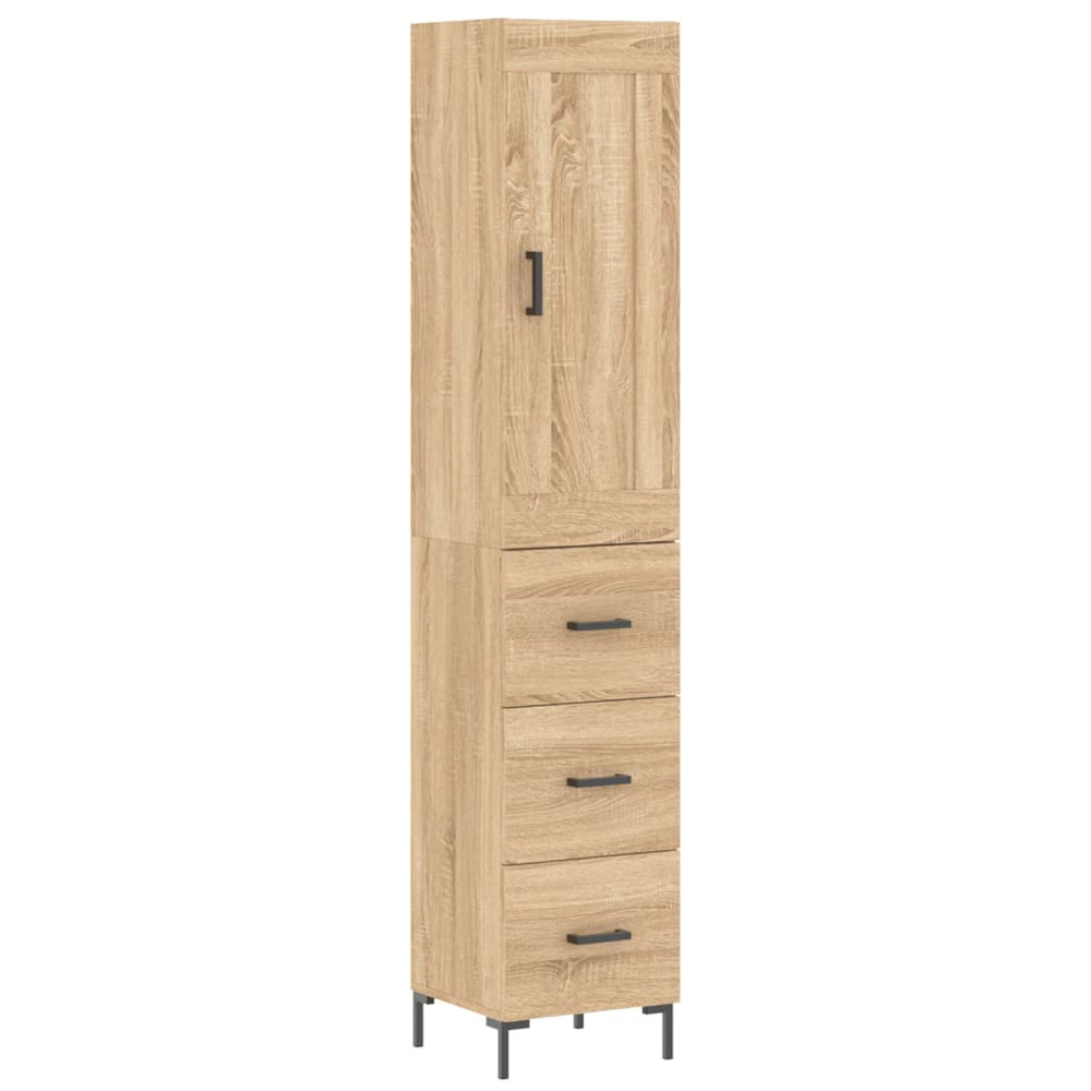 Buffet haut chêne sonoma 34,5x34x180 cm bois d'ingénierie