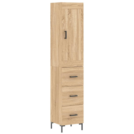 Buffet haut chêne sonoma 34,5x34x180 cm bois d'ingénierie