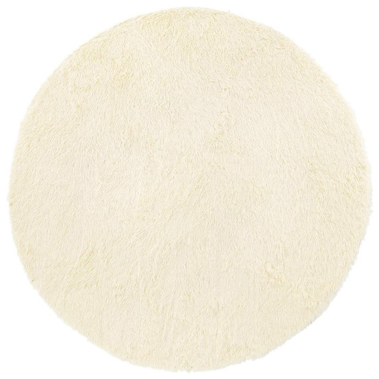 Tapis shaggy à poils longs navarra crème 240x240 cm polyester