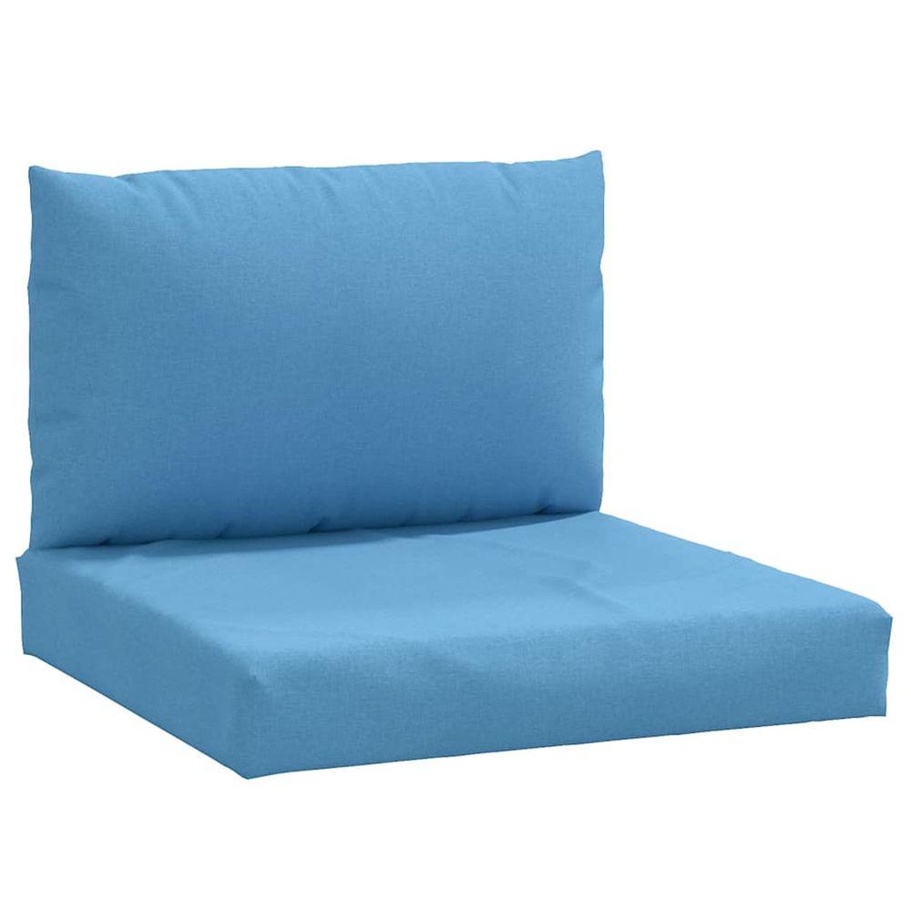 Coussins de palette lot de 2 bleu mélangé tissu