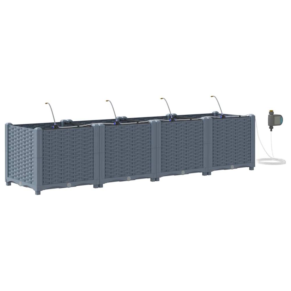 Cache-pot de jardin 4 pc gris clair 160 x 40 x 37,5 cm pp