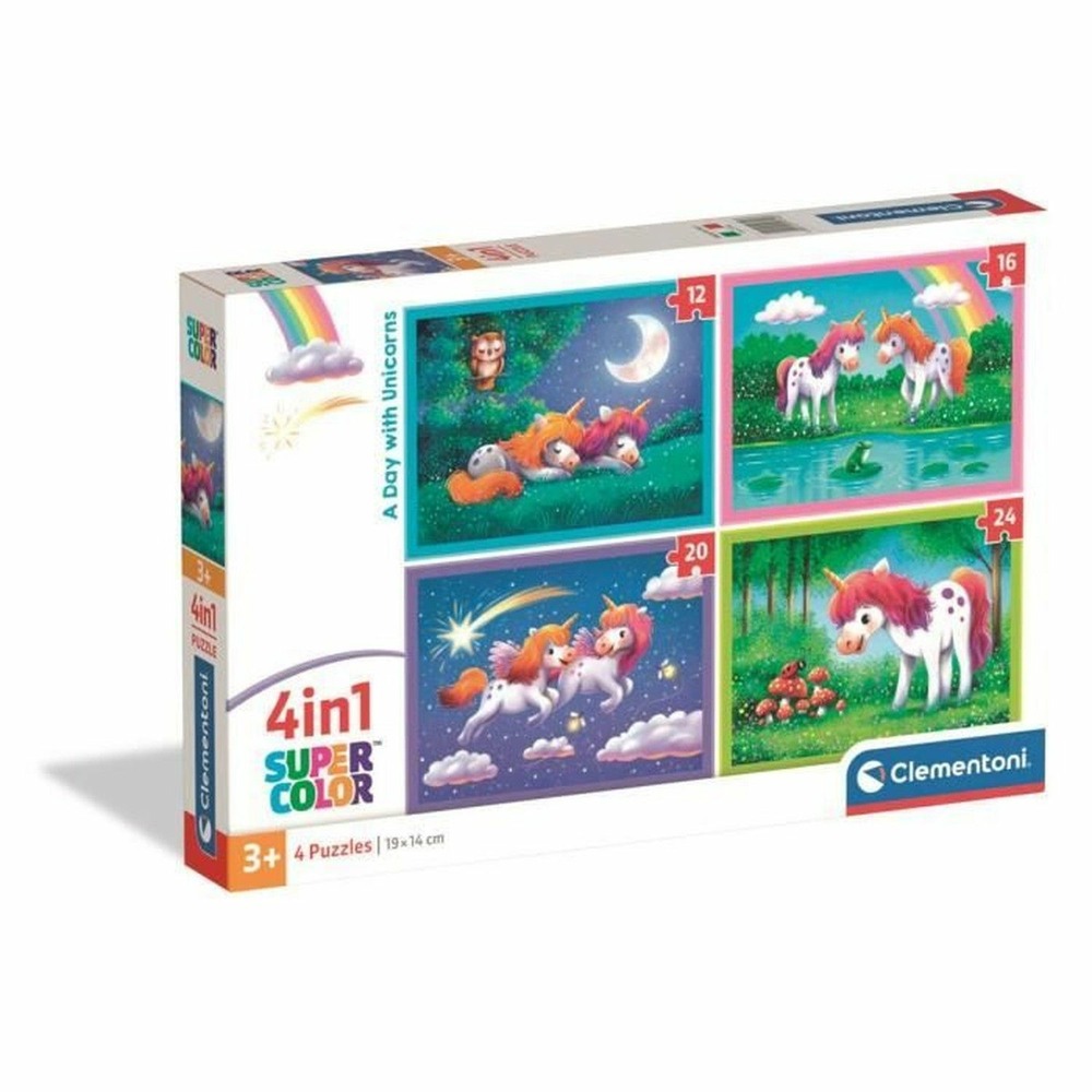 Puzzle 4 en 1 a day with unicorns