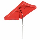 Parasol inclinable rectangulaire métal polyester rouge - Ø200 cm