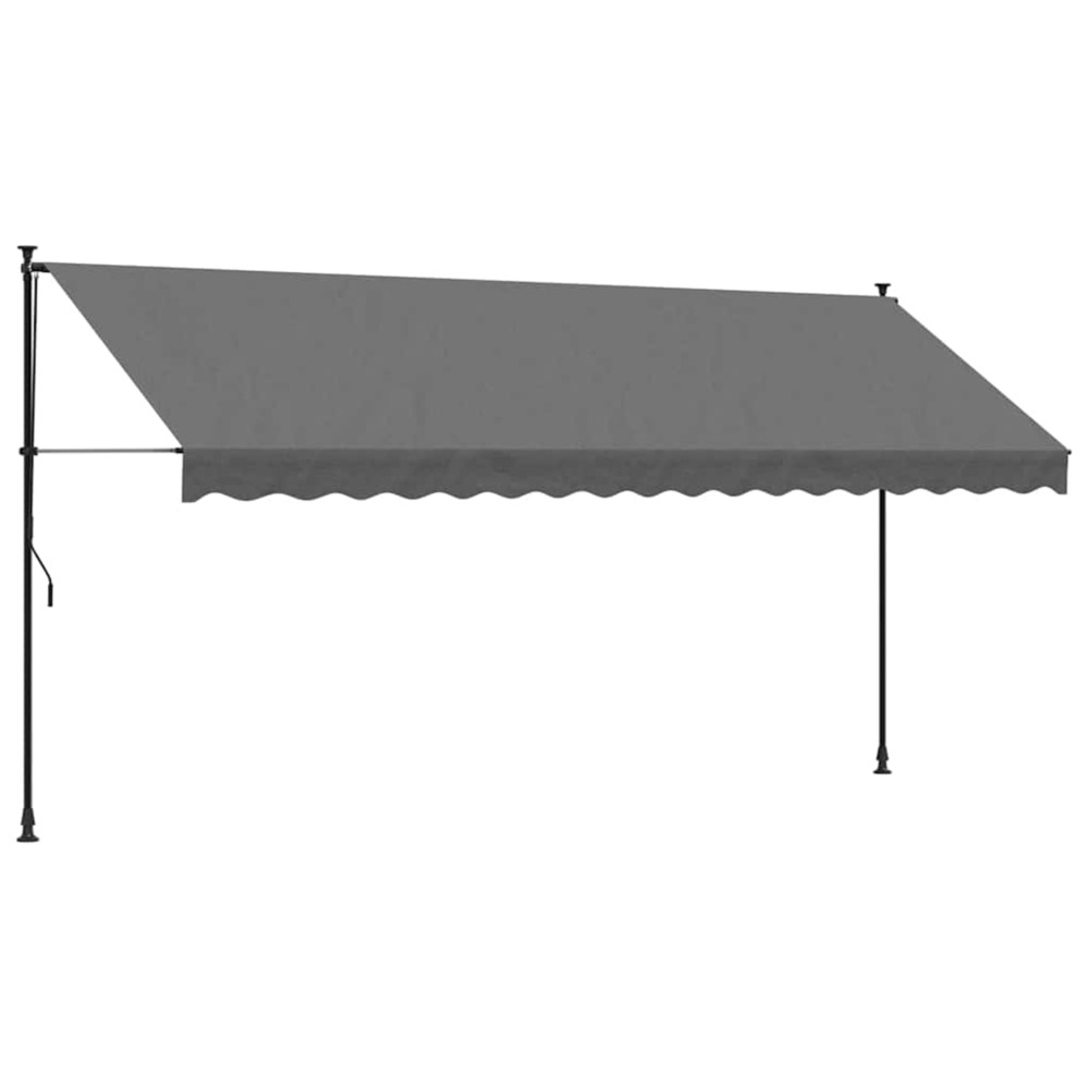 Auvent rétractable anthracite 400x150 m tissu et acier