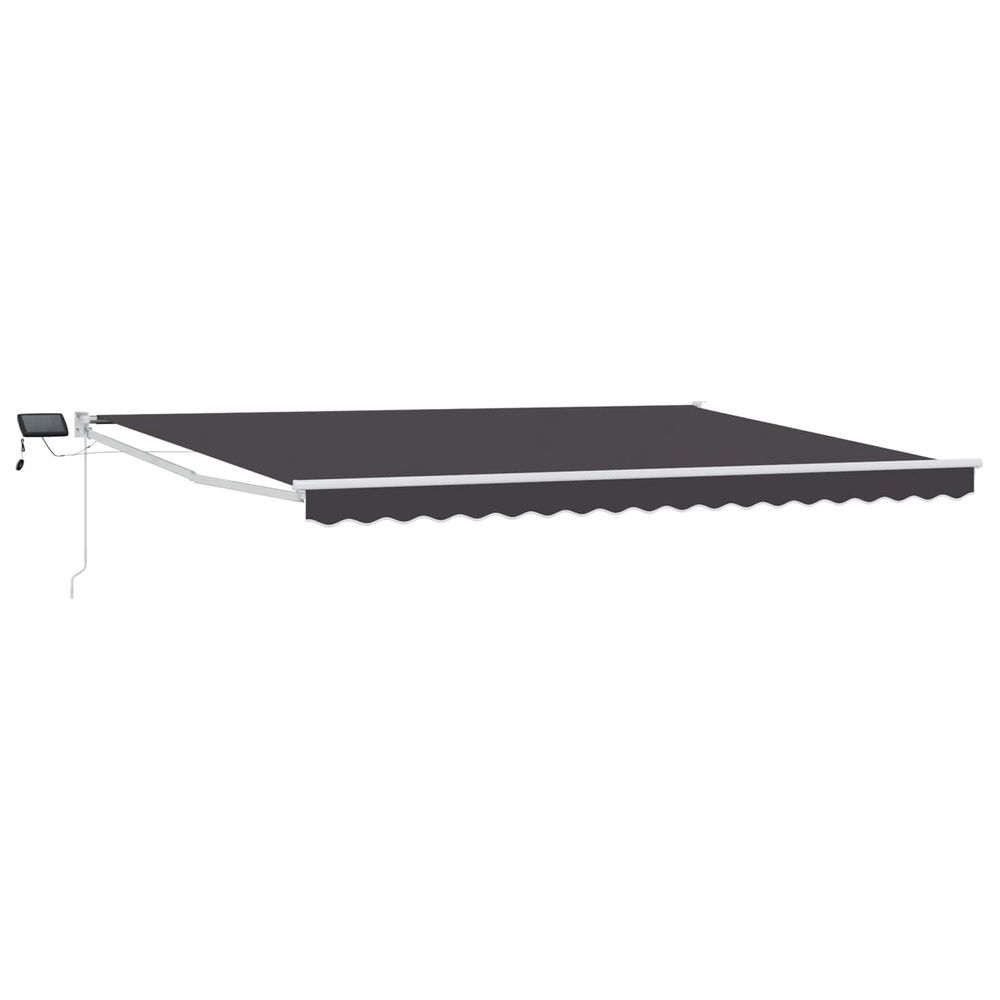 Store rétractable manuel avec leds anthracite et blanc 5 x 3 m