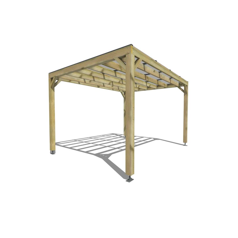 Pergola bois • 4m x 3m • indépendante • sens largeur • couverture étanche transparente incluse • livraison comprise