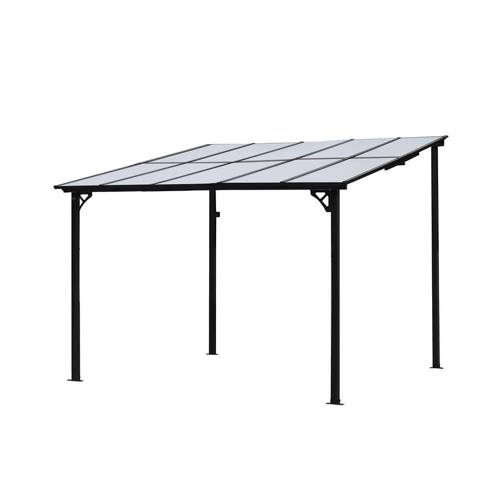Home deluxe abri de terrasse eco - 300 x 300 cm, anthracite | abri en aluminium résistant aux intempéries pour terrasse & jardin