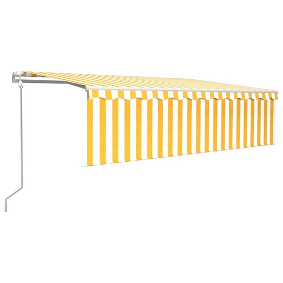 Auvent automatique store capteur de vent/led 5x3 m jaune/blanc