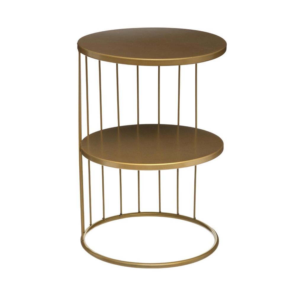 Table d'appoint design et originale en métal doré h 52 cm