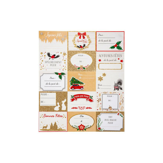 Lot de 15 étiquettes cadeaux