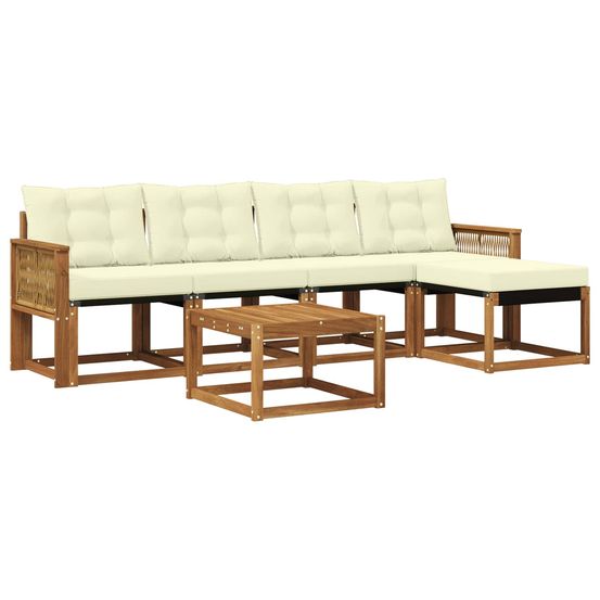Ensemble de canapés d'extérieur 6 pc naturel et crème