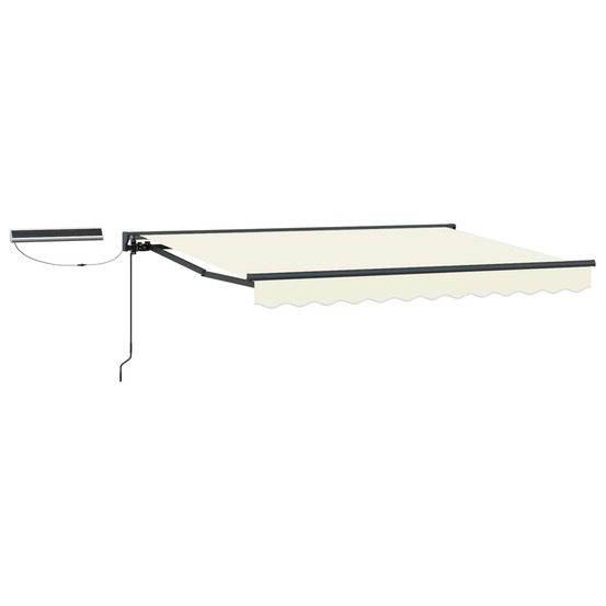 Auvent rétractable électrique crème et anthracite 3,5 x 2 m