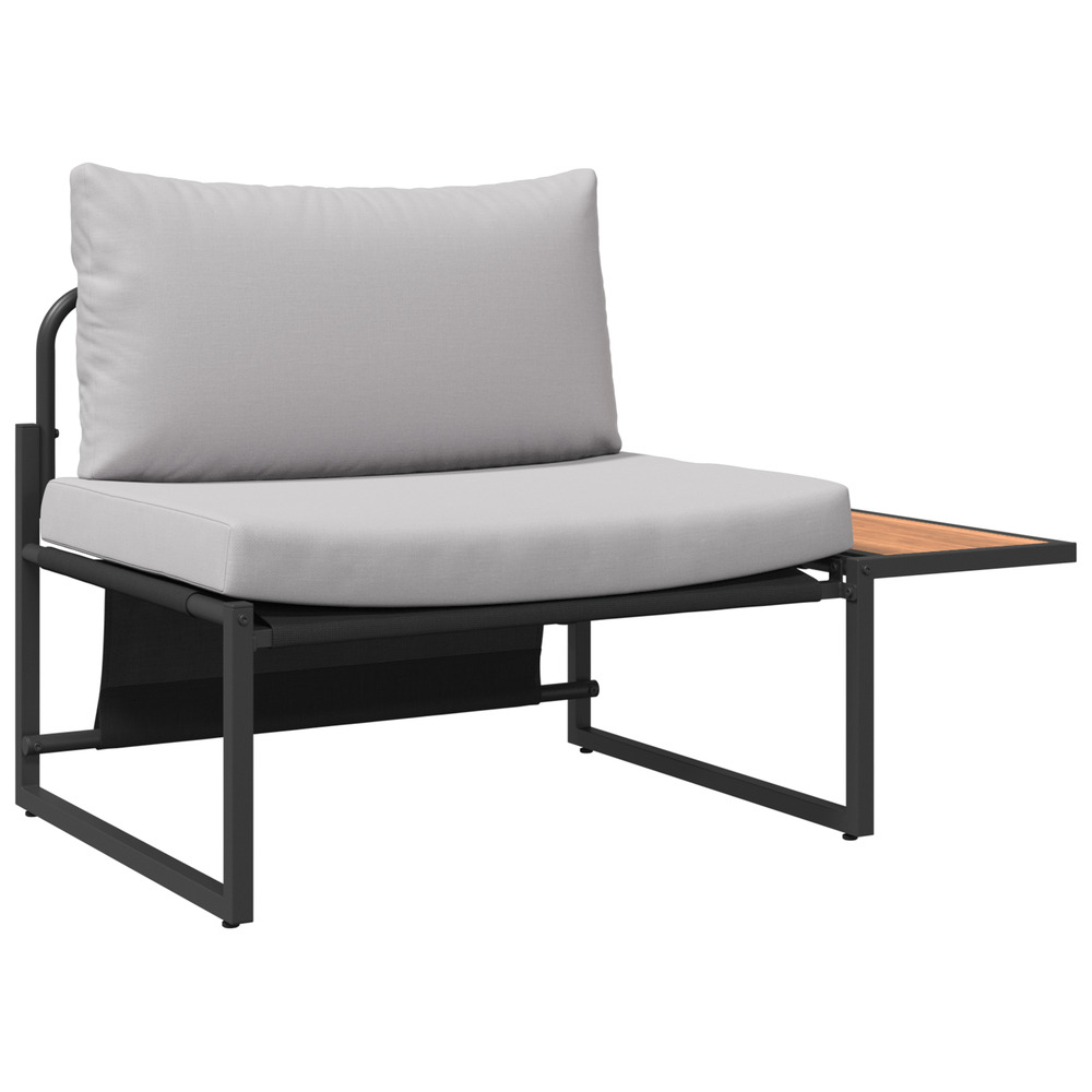 Ensemble de salle à manger de jardin de 2 pièces avec chaise individuelle et coussins gris clair