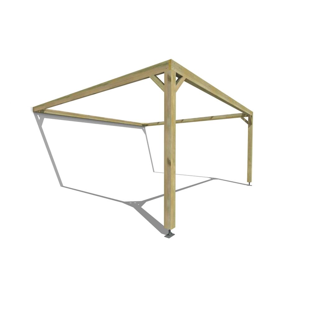 Pergola bois • 5m x 5m • adossée • cadre simple • livraison comprise