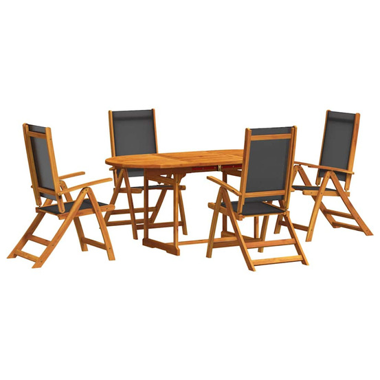 Ensemble à manger de jardin 5pcs bois d'acacia solide textilène