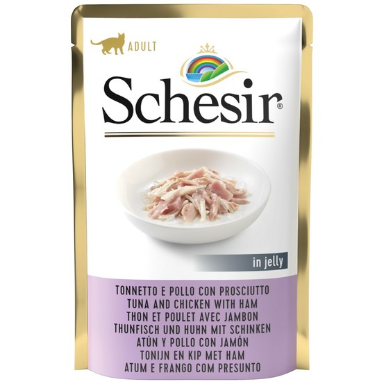 Pâtée en gelée thon/poulet/jambon (sachet 85g) - schesir 85 g