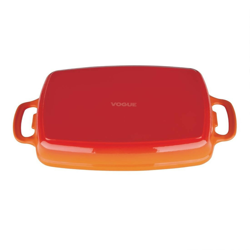 Plat en fonte rectangulaire 2.8 l orange - vogue
