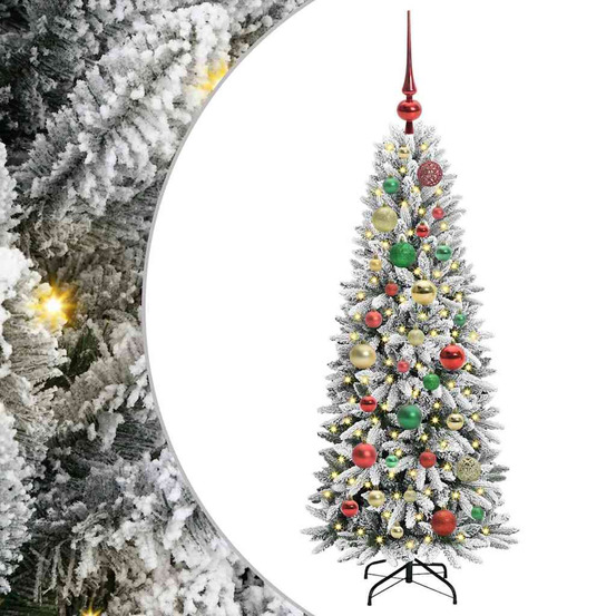 Sapin de noël artificiel avec 150 led avec support blanc 120 cm