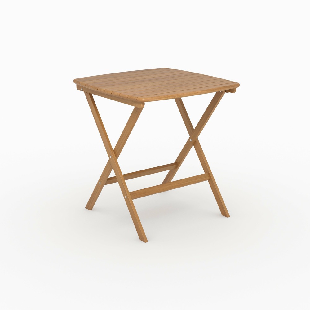 Siquijor-table de jardin pliante carré en bois d'acacia huilé 2 personnes