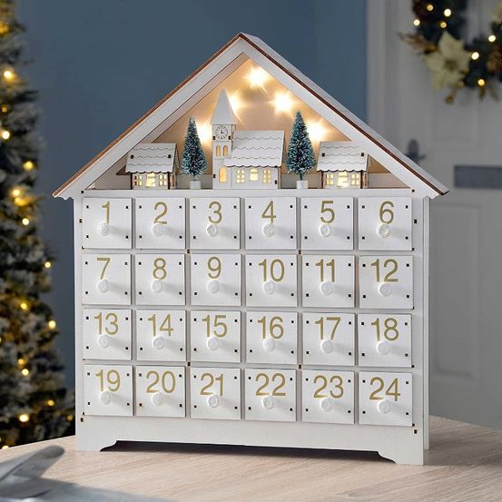 Calendrier de l'avent maison avec lumière avec led