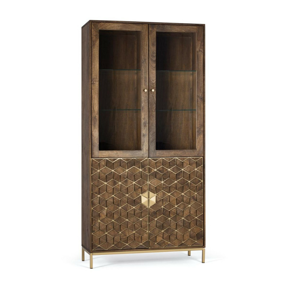 Vaisselier bois-fer marron - karianne décoration d'autrefois