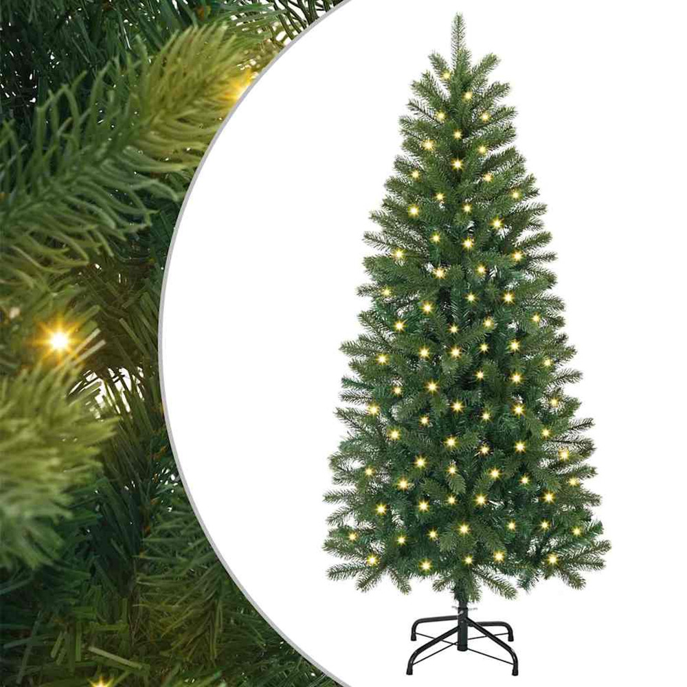 Sapin de noël artificiel avec 150 led vert 150 cm pe et pvc