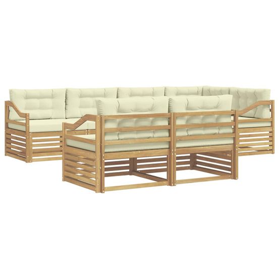 Ensemble de canapés d'extérieur 7 pc blanc et crème polyester