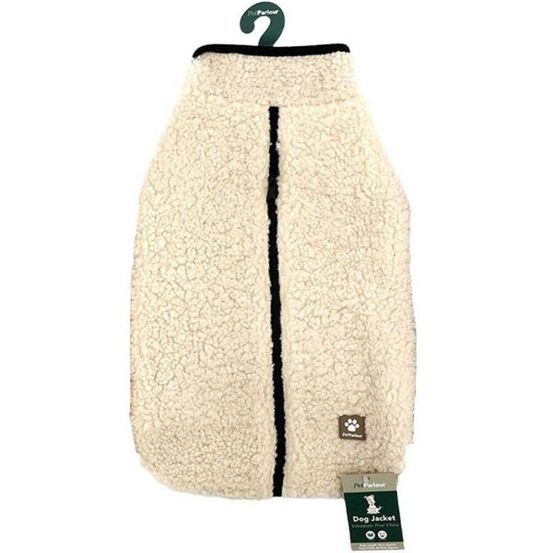 Manteau teddy pour chien 45 cm crème