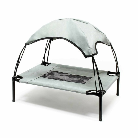 Transat chien 122 cm 30 kg max lit surélevé protection soleil xl relax gris