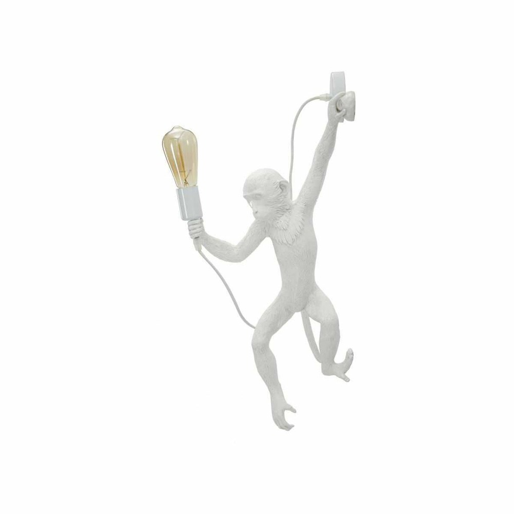 Applique murale en polyrésine monkey 32 x 32 x 64 cm blanc