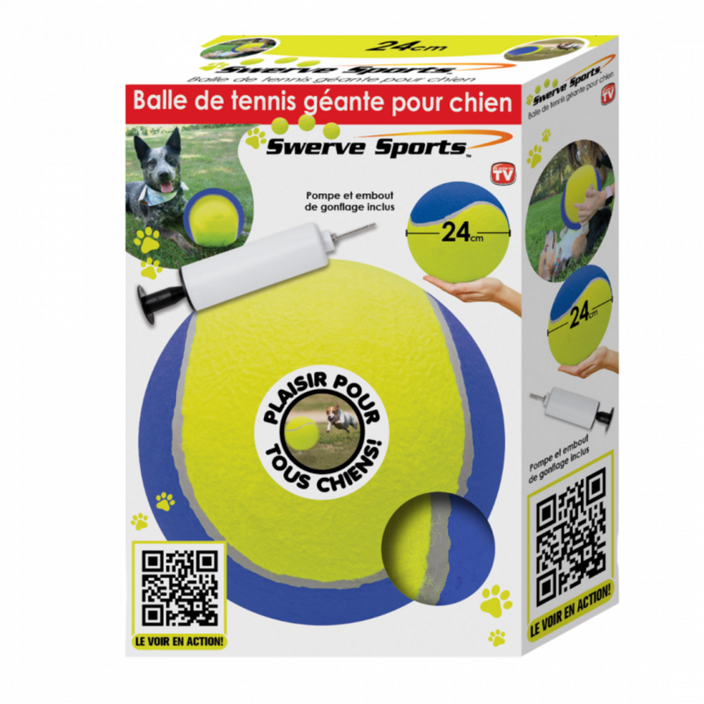 Balle de tennis géante incrediball - jouet pour chien