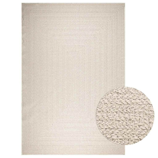 Tapis zizur crème 240x340 cm aspect de jute intérieur extérieur