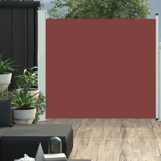 Auvent latéral rétractable de patio 170x300 cm marron