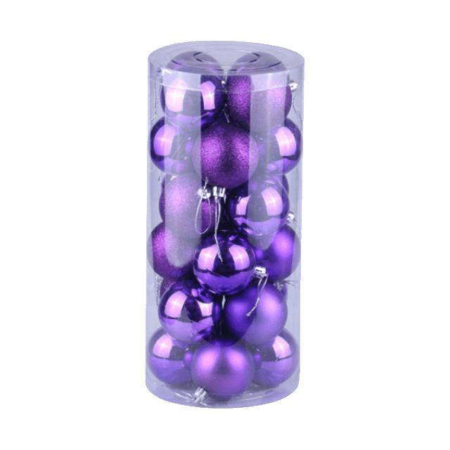 Lot de boules de noël - violet 8 cm