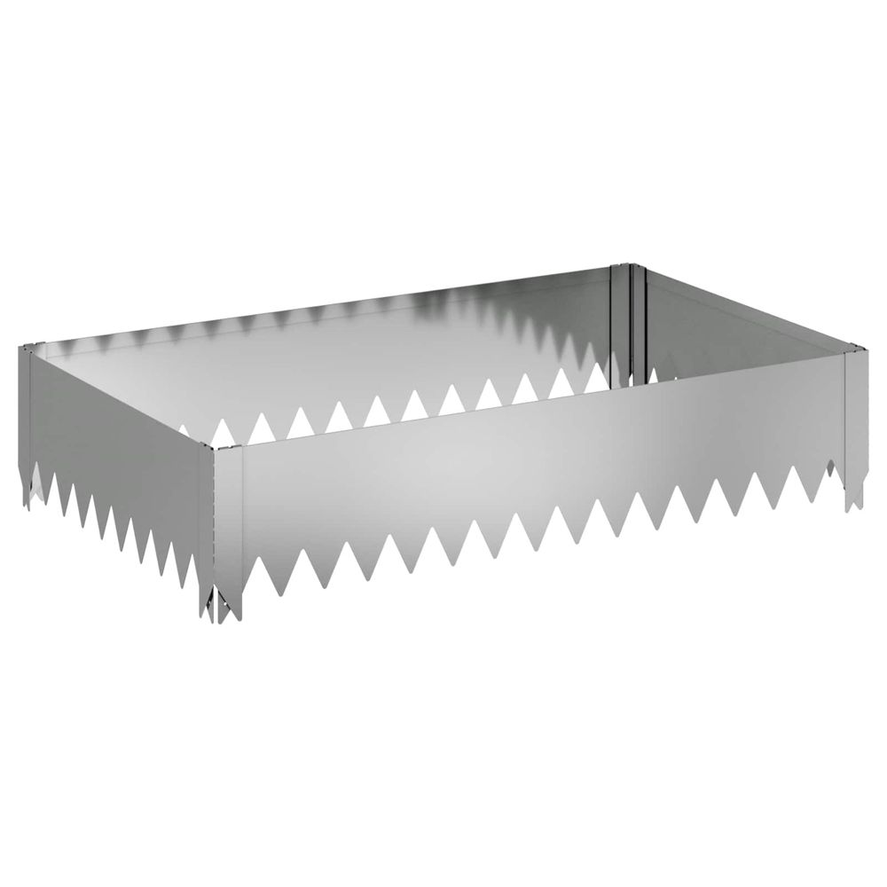 Bordure de pelouse 100 x 60 x 20 cm acier argenté