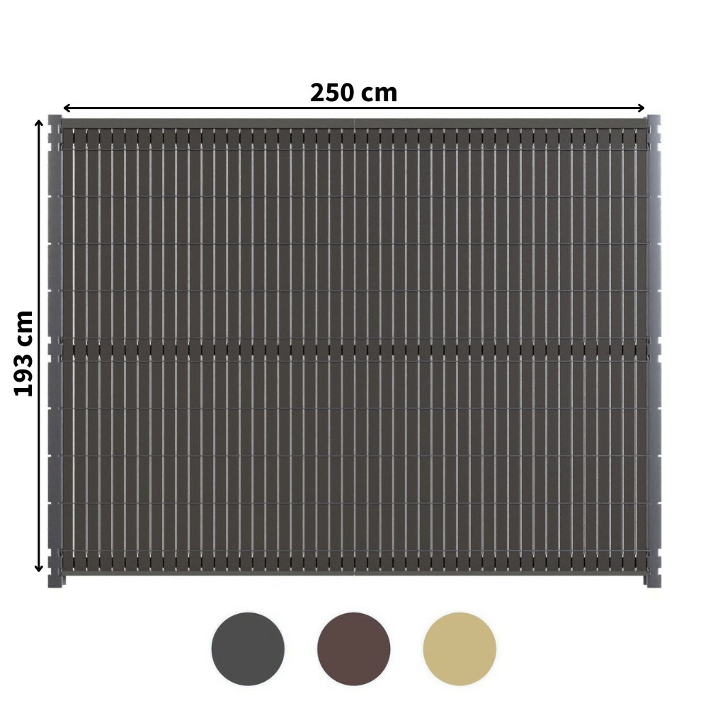 Kit occultation composite - l2,5 x h1,93m - gris anthracite - haute resistance - occultant pour grillage rigide