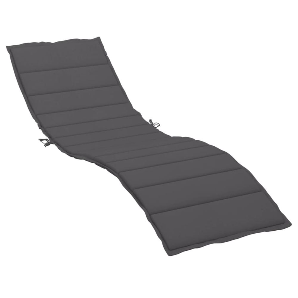 Coussins de chaise longue tissu oxford anthracite bain de soleil