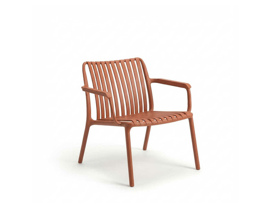 Fauteuil bas de jardin en résine pp 50 % recyclé joysxee, terracotta