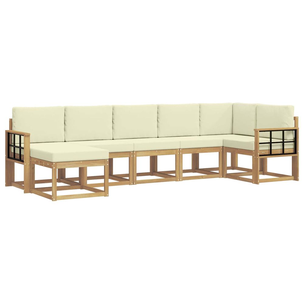 Ensemble de canapés d'extérieur 7 pc blanc et crème polyester