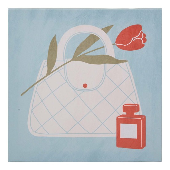 Toile imprimée frany 28x28cm bleu